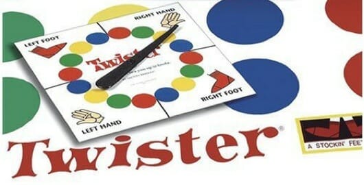 Twister graphic for Game Night advertisement
