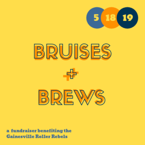 advertisement for Bruises and Brews event on May 18th 2019