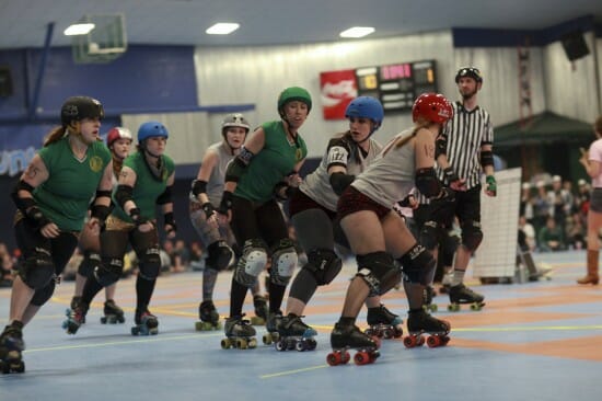 Members of the Roller Rebels compete in a recent bout